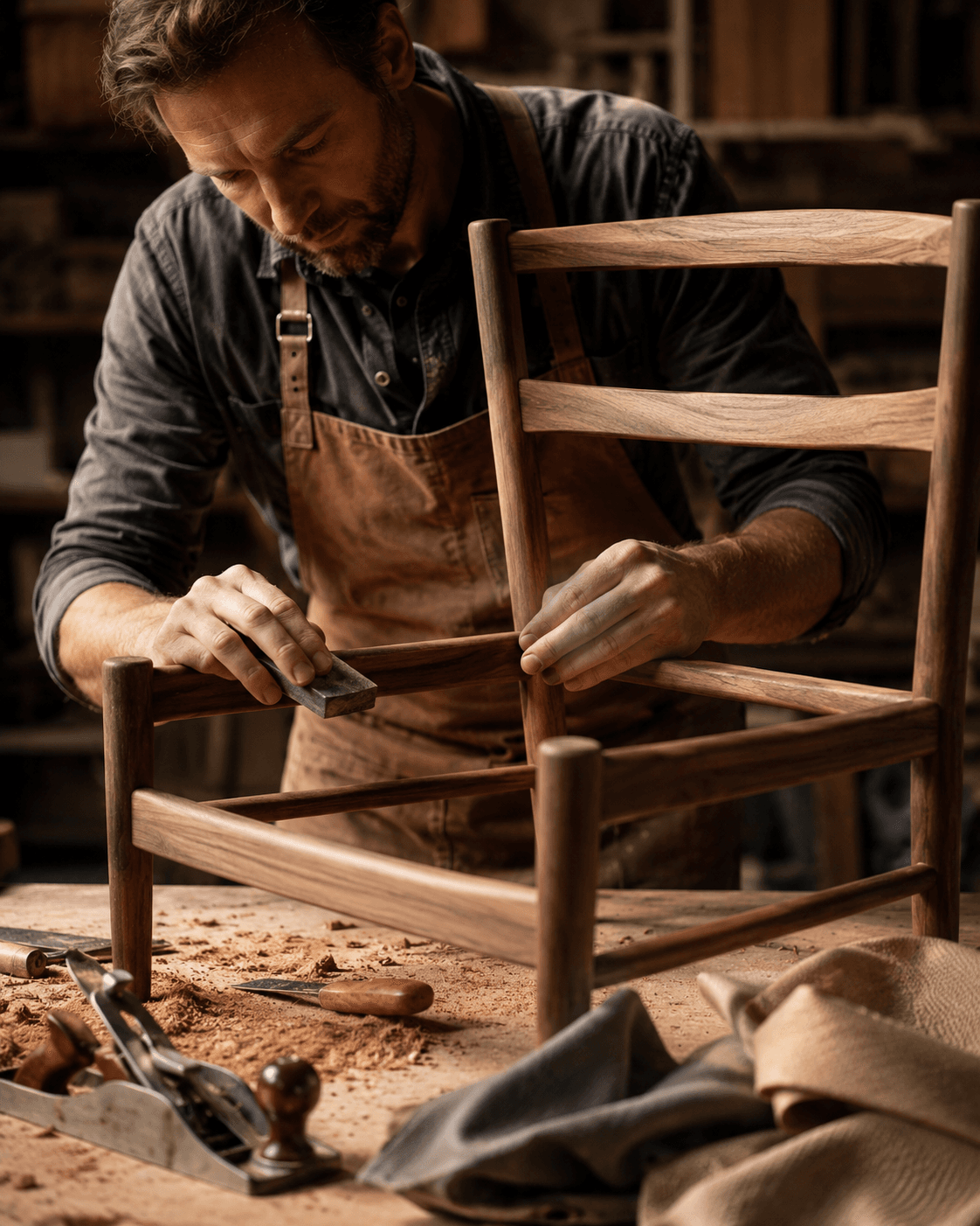 Craftsman at work in the workshop