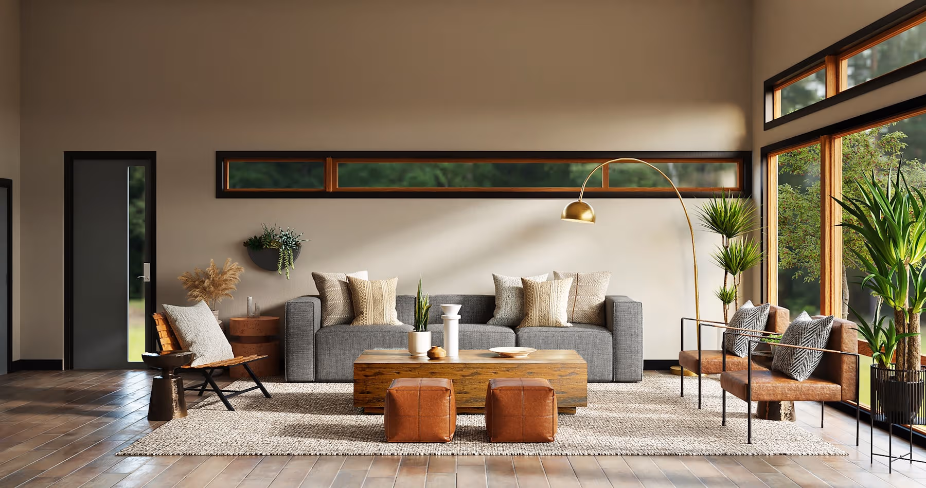 A warmly styled living space